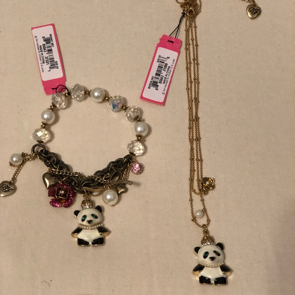 Betsy Johnson Panda necklace and bracelet set!